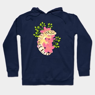 Leopard Gecko, Normal, and Frangipani Flowers Hoodie